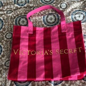 Victoria's Secret Bold Pink Striped Tote